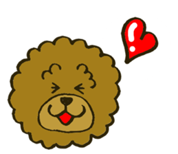 A toy poodle has round hair sticker #3541003
