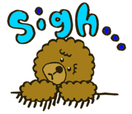 A toy poodle has round hair sticker #3541005