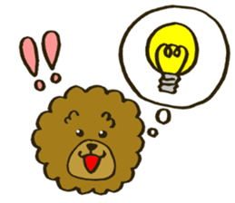 A toy poodle has round hair sticker #3541006