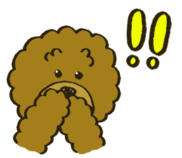A toy poodle has round hair sticker #3541007