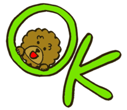 A toy poodle has round hair sticker #3541011