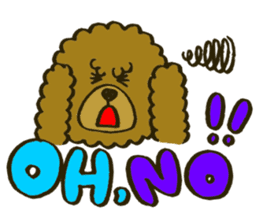 A toy poodle has round hair sticker #3541014