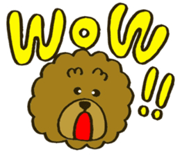 A toy poodle has round hair sticker #3541016