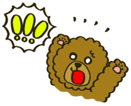 A toy poodle has round hair sticker #3541017