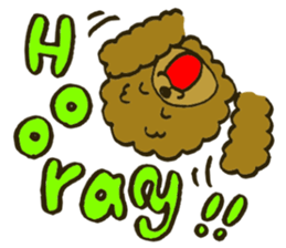 A toy poodle has round hair sticker #3541021