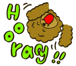 A toy poodle has round hair sticker #3541021