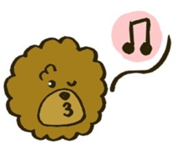 A toy poodle has round hair sticker #3541022