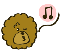A toy poodle has round hair sticker #3541022
