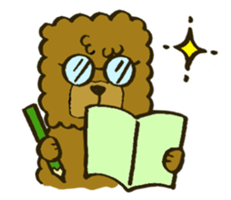 A toy poodle has round hair sticker #3541024