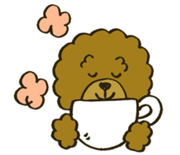 A toy poodle has round hair sticker #3541029