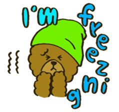 A toy poodle has round hair sticker #3541030