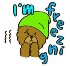 A toy poodle has round hair sticker #3541030