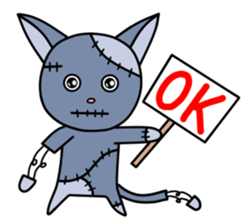 Zombie cat "Me-chan" sticker #3542680