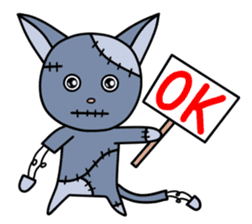 Zombie cat "Me-chan" sticker #3542680