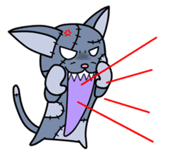 Zombie cat "Me-chan" sticker #3542703