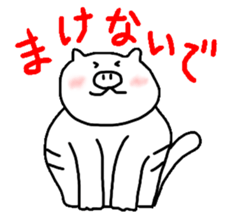 Happy white cat sticker #3546426