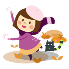 Freya and her cat in daily life sticker #3546919