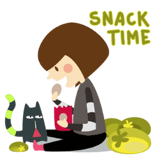 Freya and her cat in daily life sticker #3546923