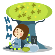 Freya and her cat in daily life sticker #3546926