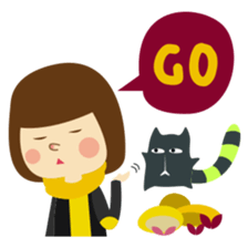 Freya and her cat in daily life sticker #3546933
