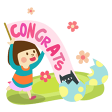 Freya and her cat in daily life sticker #3546943