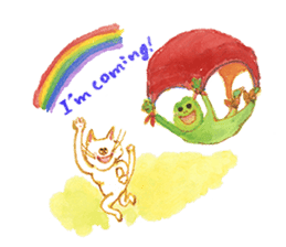 a mischief cat and a kindly frog sticker #3547844
