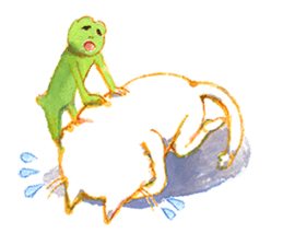 a mischief cat and a kindly frog sticker #3547852
