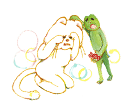 a mischief cat and a kindly frog sticker #3547853