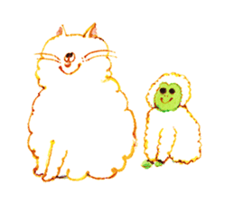 a mischief cat and a kindly frog sticker #3547872