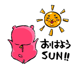 Middle-aged man of pink bear sticker #3549006