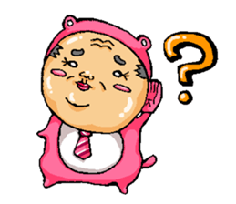 Middle-aged man of pink bear sticker #3549015