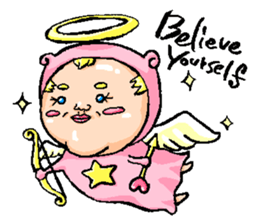 Middle-aged man of pink bear sticker #3549027