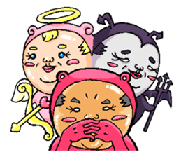 Middle-aged man of pink bear sticker #3549028