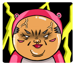 Middle-aged man of pink bear sticker #3549032