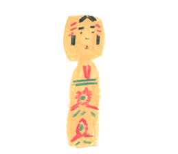 traditional kokeshi doll sticker #3554212