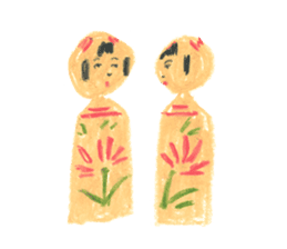 traditional kokeshi doll sticker #3554213