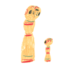 traditional kokeshi doll sticker #3554216
