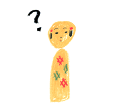 traditional kokeshi doll sticker #3554217