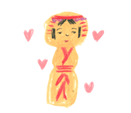 traditional kokeshi doll sticker #3554221