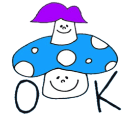 5 colors Mushrooms sticker #3557585