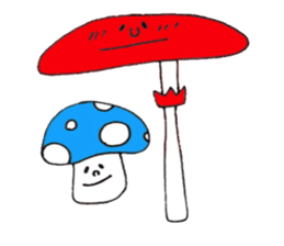 5 colors Mushrooms sticker #3557587