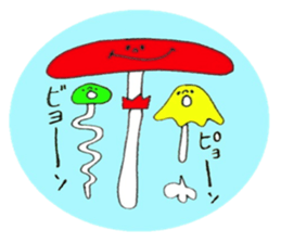 5 colors Mushrooms sticker #3557591