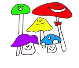 5 colors Mushrooms sticker #3557592
