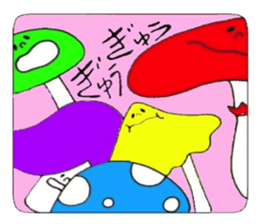 5 colors Mushrooms sticker #3557593