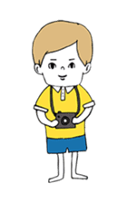 Yellow T-shirt boy of happiness sticker #3559954