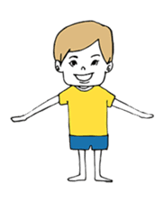 Yellow T-shirt boy of happiness sticker #3559955