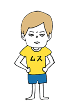 Yellow T-shirt boy of happiness sticker #3559956
