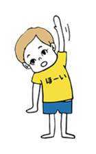 Yellow T-shirt boy of happiness sticker #3559961