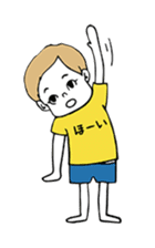 Yellow T-shirt boy of happiness sticker #3559961