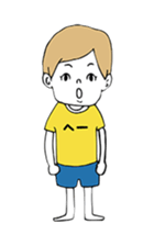 Yellow T-shirt boy of happiness sticker #3559963